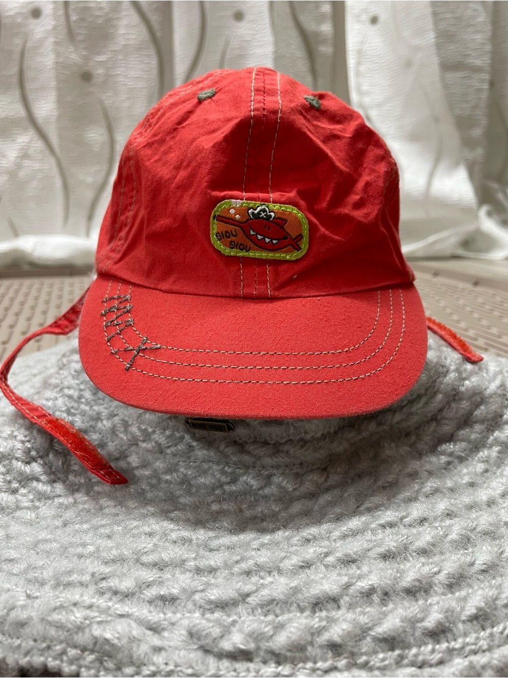 Kids Red Fish Patch Sun Hat